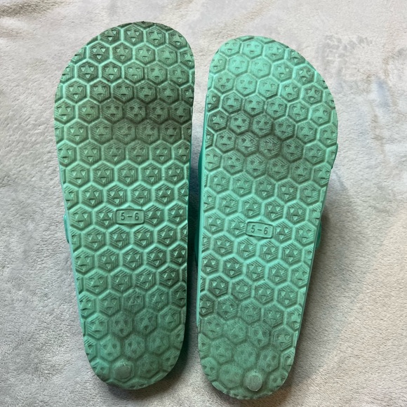 Teal Plastic Slide Sandals - Picture 4 of 4